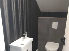 WC suspendu et habillage posés